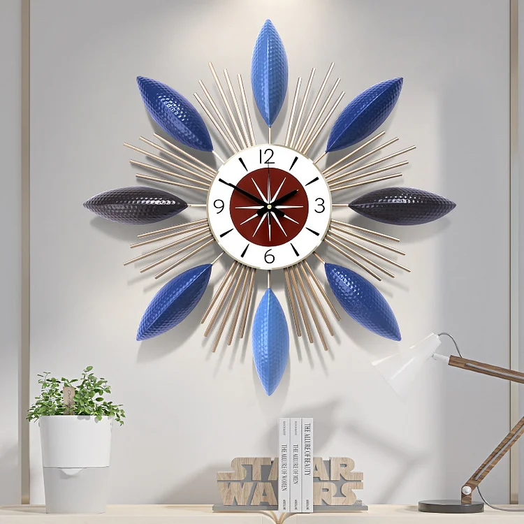 Homemys Nordic Light Luxury Metal Wall Clock Home Wall Decorative Art