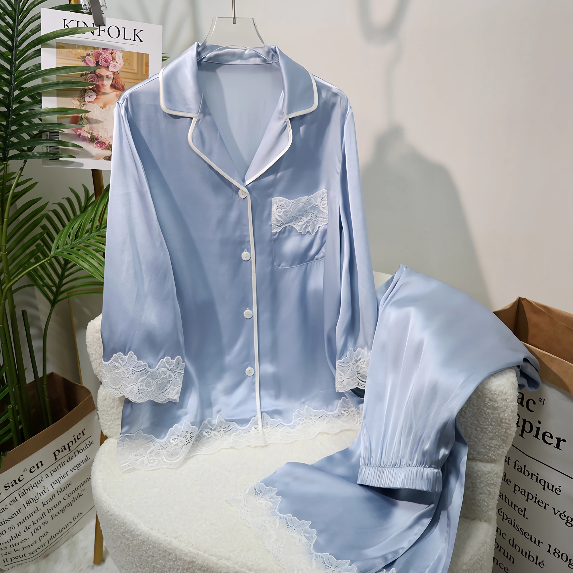 Silk Lace Pajamas Set For Women REAL SILK LIFE