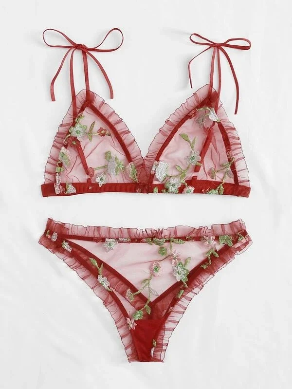 Uveng Sex Lingerie Sexy Women's Slings Mesh Print Lingerie Lingerie Lingerie