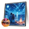 Couple De Plage-Perceuse Ronde Peinture Diamant-40*40Cm