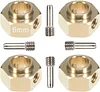 AMK 4pcs Brass Extended Wheel TRX4 Brass 6mm Wheel Hex Extended Adapter for RC Crawler TRX4 TRX-4 1/10 RC Hex Wheel Hubs Adapters (4pcs 6mm Wheel Hubs Adapters)
