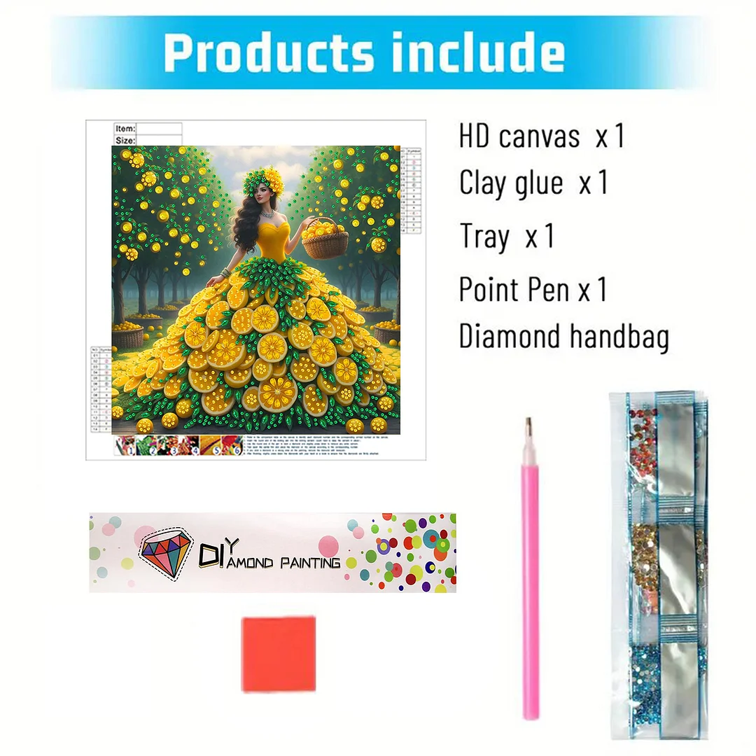 Diamond Painting - Partial Special Shaped Drill - Orange Girl(Canvas|30x30cm)