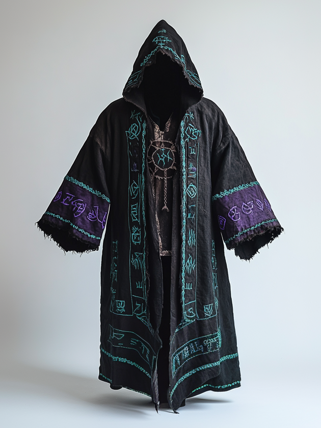 Hooded witchcraft rune robe 59a5