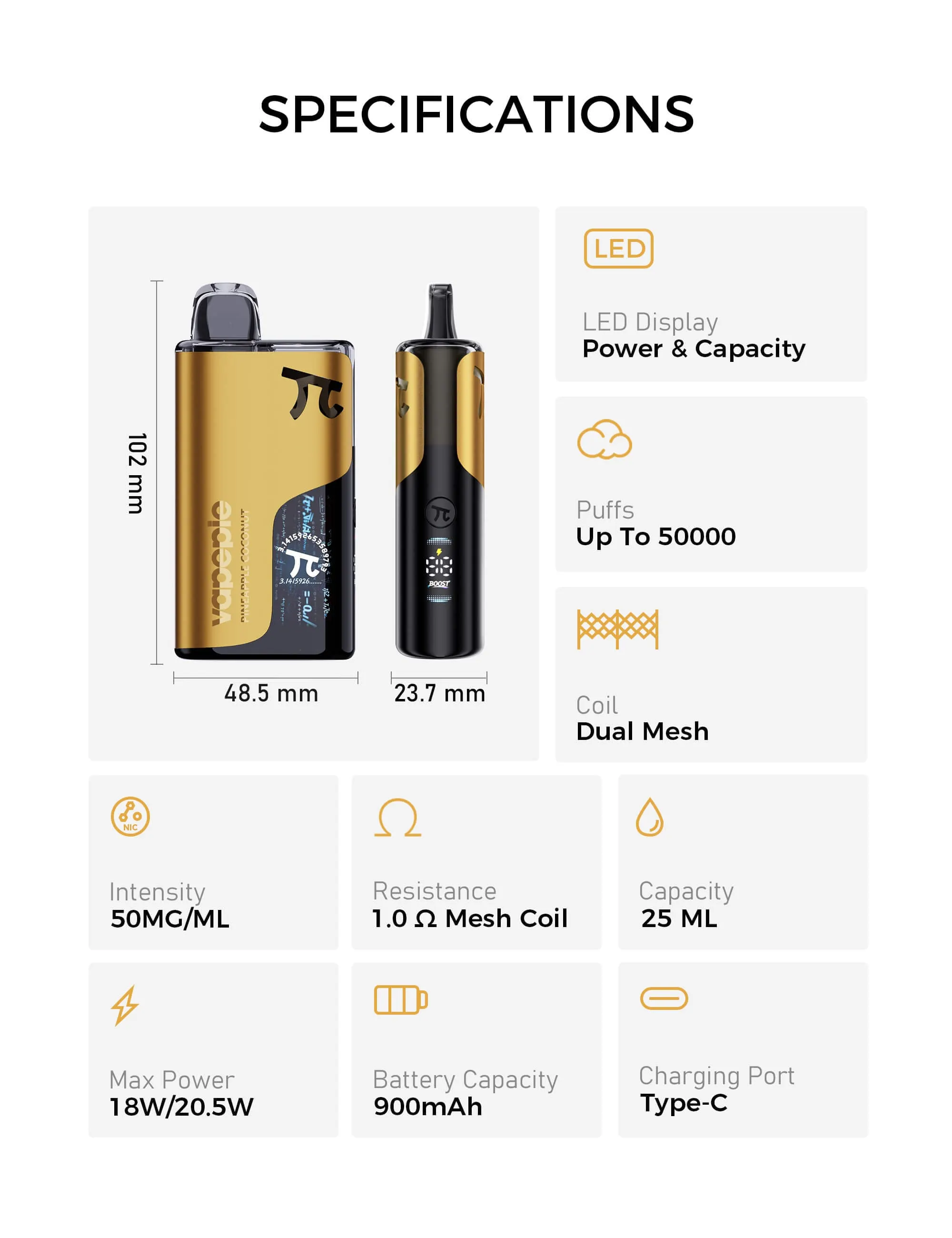 Ładowanie Type-C VAPEPIE Matrix
