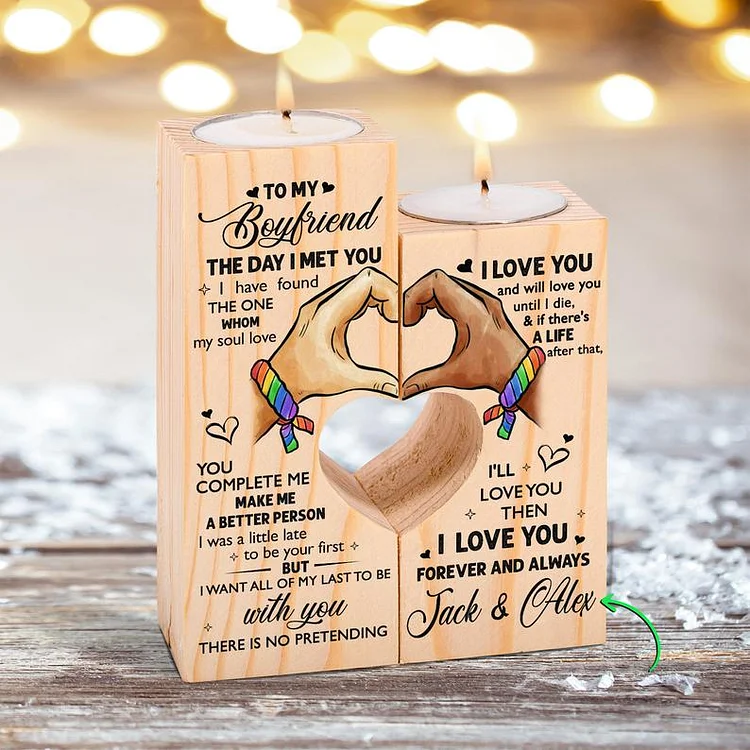 LGBT Candle Holder, Custom Name LGBT Day Pride Candle Holder