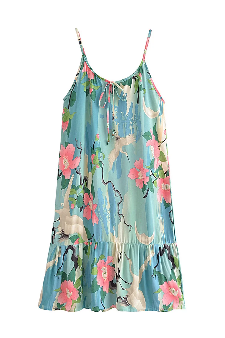 Luditu Midi Dress, Sundress, Zaynab Green Lotus