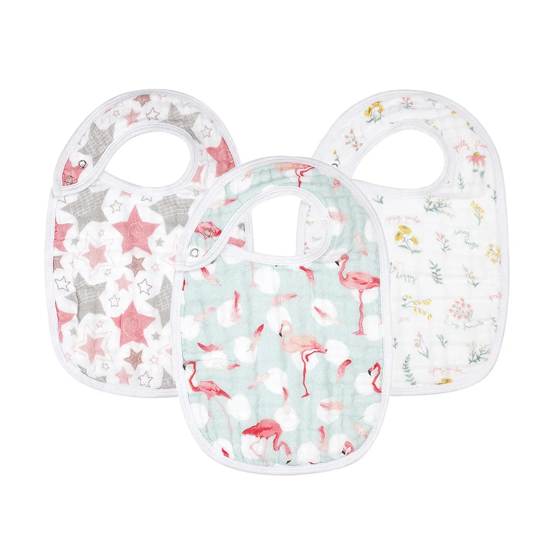 Egmao Baby Premium Organic Cotton Drool Bibs 3-Pack