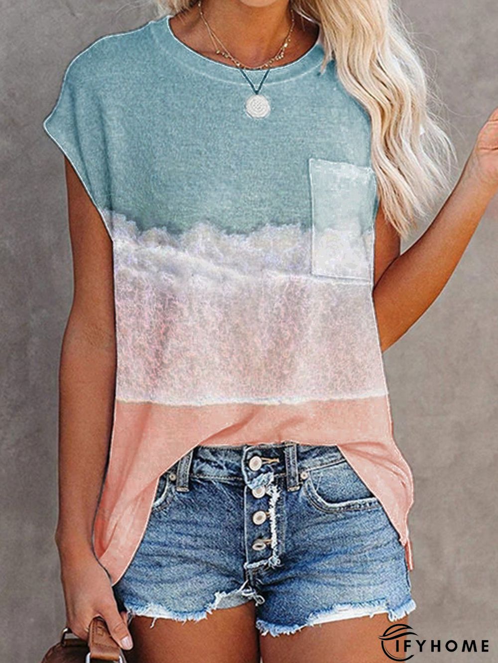 Casual Sleeveless Ombre/tie-Dye Tops | IFYHOME