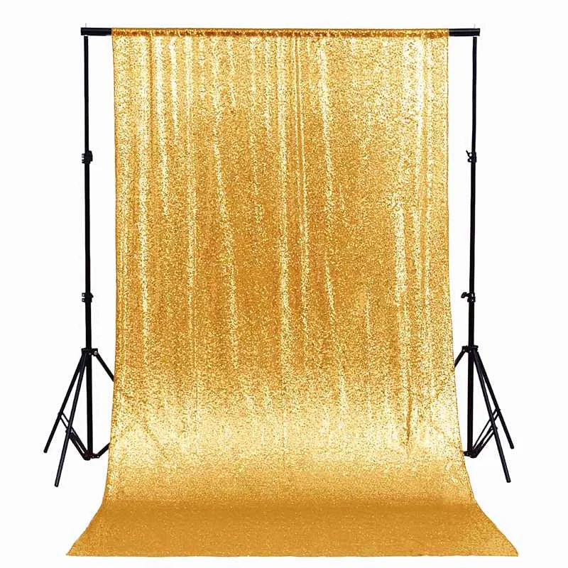 Christmas Gift Gold Dark Gold Sequin Backdrop Party Wedding Photo Booth Background Decor Sequin Curtains Drape Panels