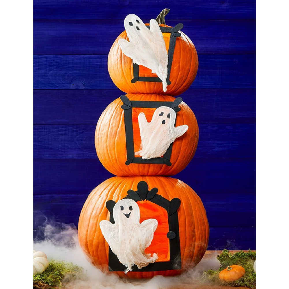 

30*40CM - Round Drill Diamond Painting - Halloween Pumpkin, 501 Original