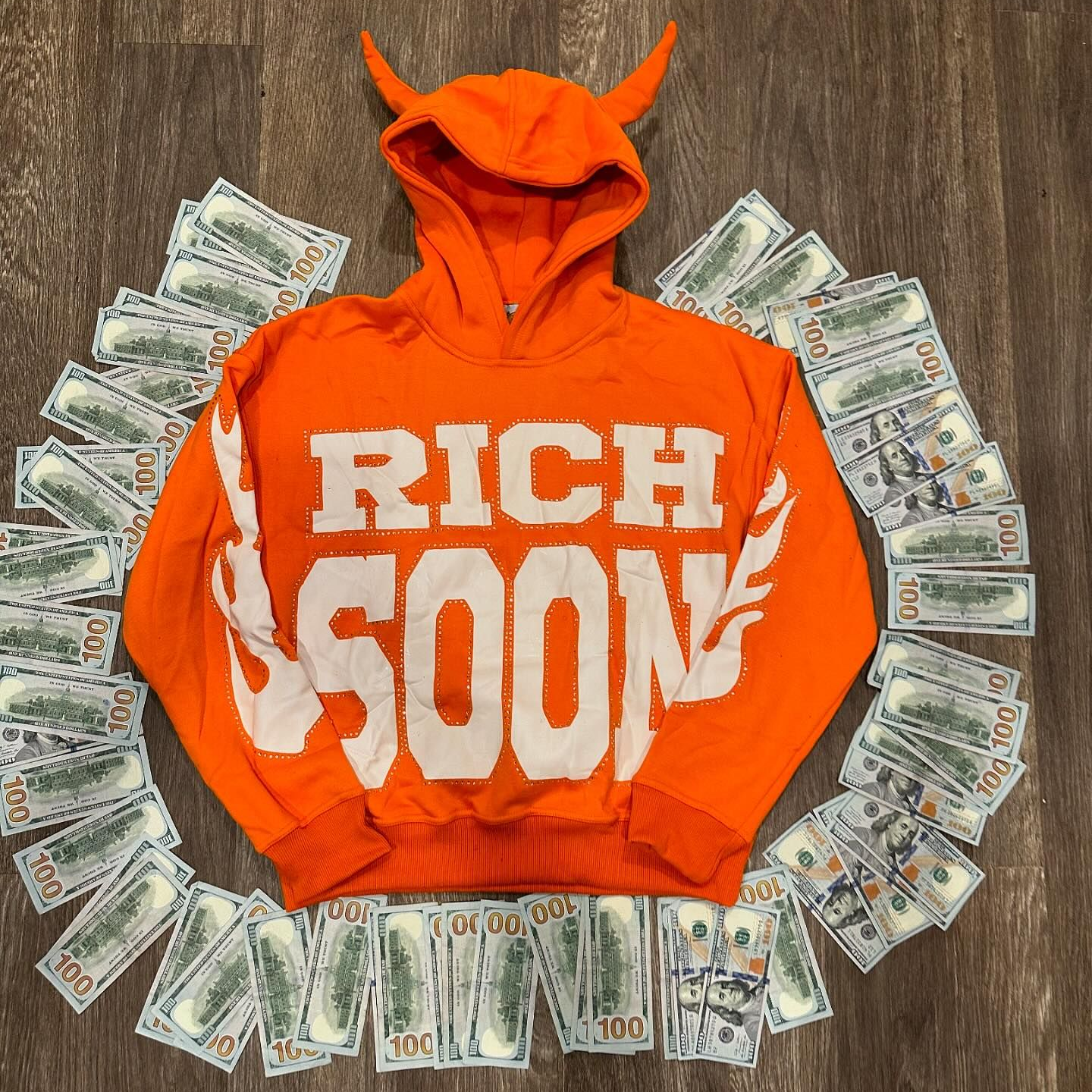 Oversized rhinestone hoodie