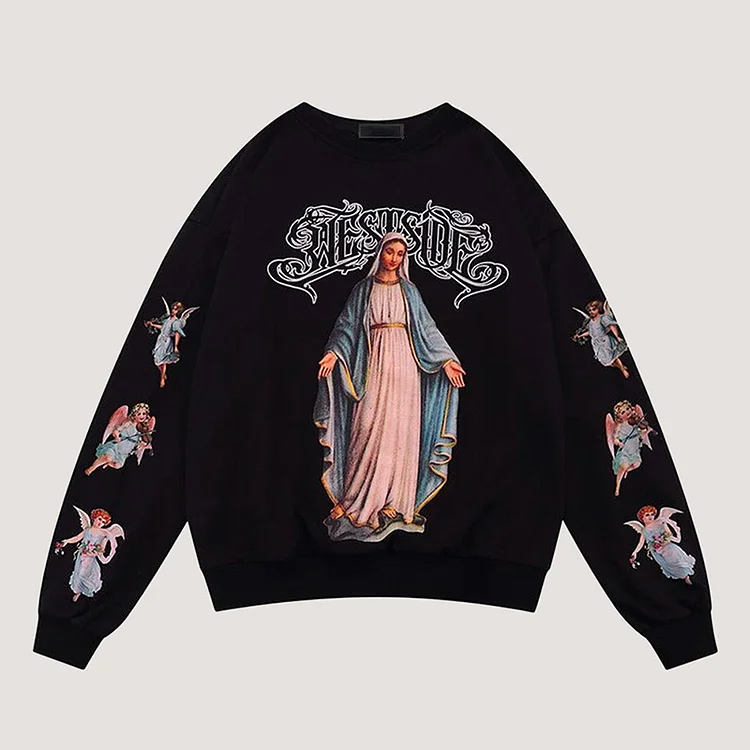 Sopula Westside Angel Graphic Round Neck Sweatshirt