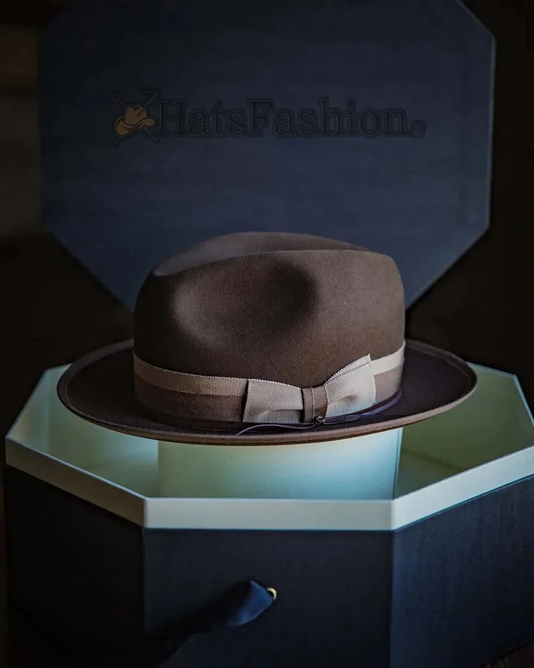 Bespoke Handmade Fedora - Special hat band-Chocolate