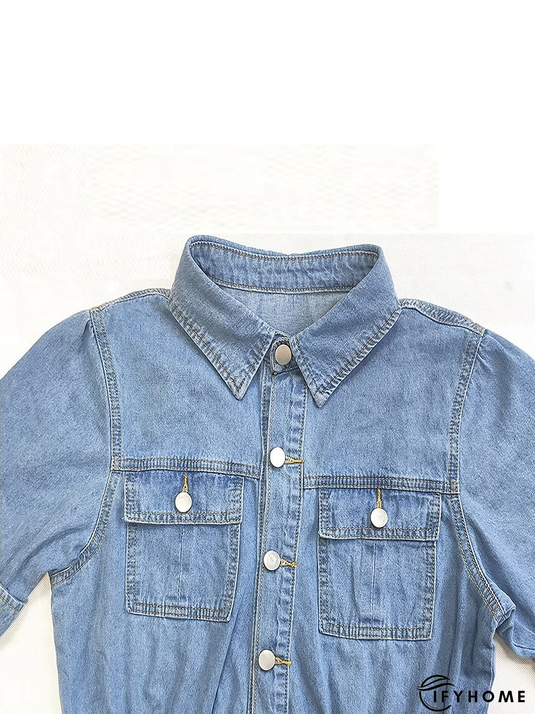 V-Neck Denim Dress | IFYHOME