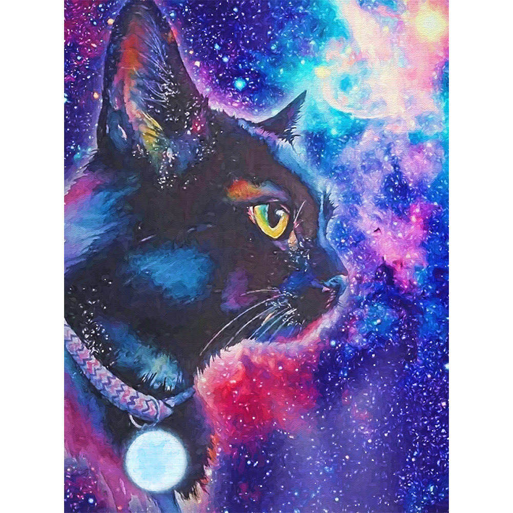

Psychedelic Black Cat - Round Drill Diamond Painting - 30*40CM, 501 Original