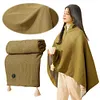 Wearable USB Electric Heated Blanket Heating Electric Blanket Shawl (Green)