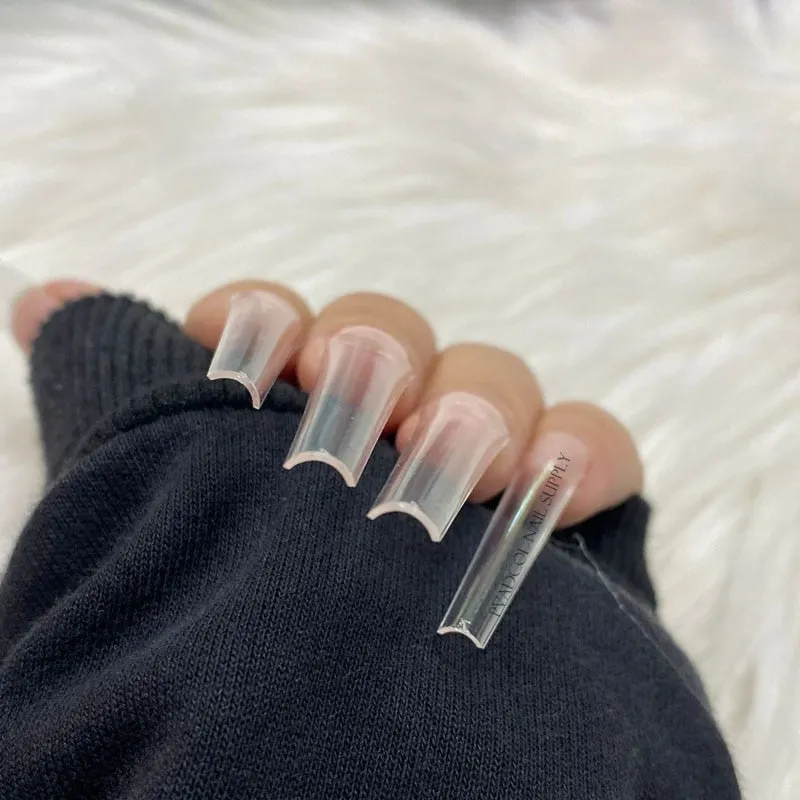 500pcs XXL Coffin Nail Tips No C Curve Straight Square Half Cover Long False Nails Acrylic Tool-Nail Inspo