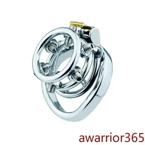 pornhint Pornhint Men Stainless Steel Male Chastity DeviceLock Belt Screw Open Restraints Cage