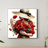 Framed Poppy Lady-Paint by Numbers Acrylic Painting 35*35CM With Color Box 5ML(24Colors)