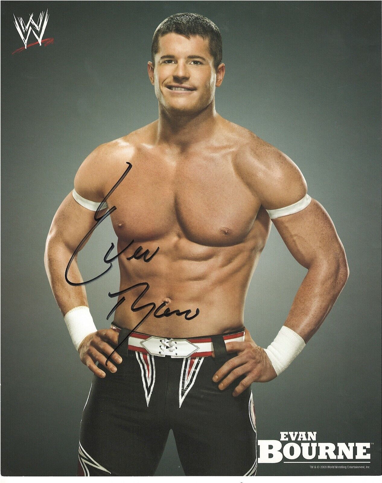 EVAN BOURNE RARE WWE SIGNED Photo Poster painting