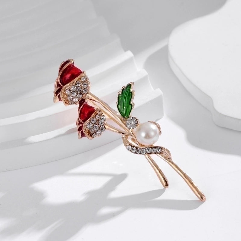 Casual Minimalist Cat Flower Strawberry Alloy Inlay Rhinestones Unisex Brooches