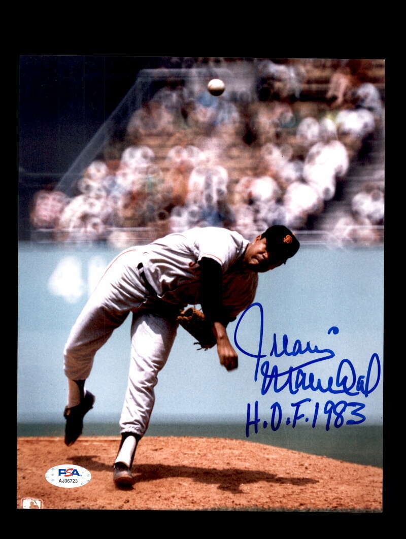 Juan Marichal PSA DNA Coa Signed HOF 1983 8x10 Photo Poster painting Autograph