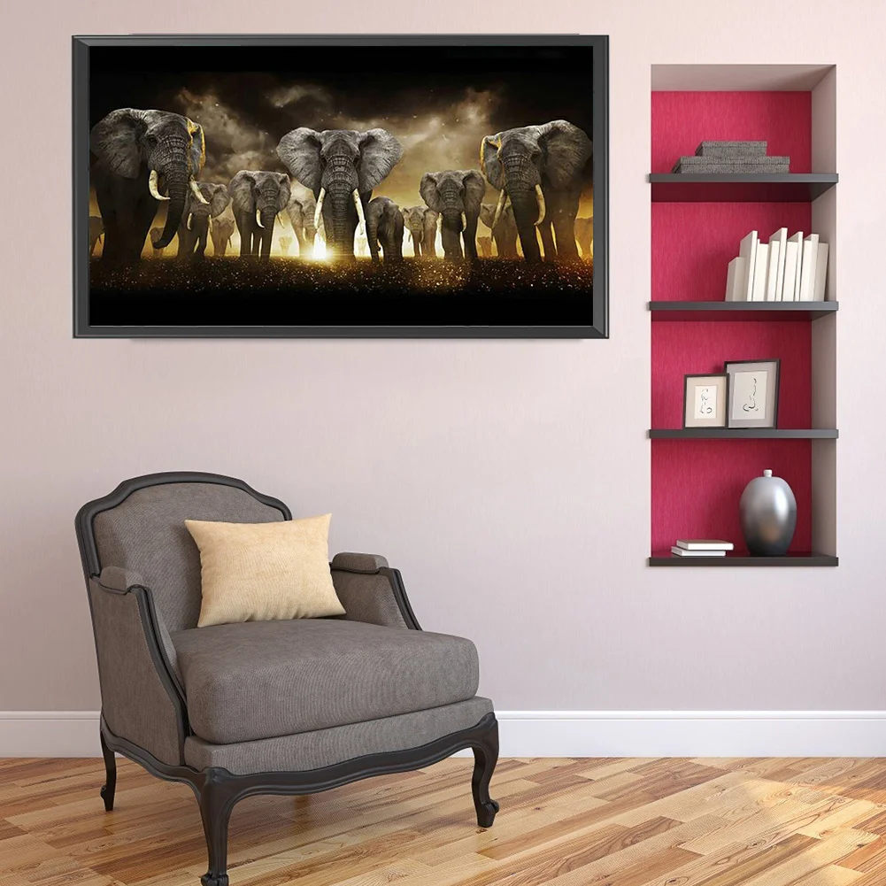 Diamond Painting - Full Round Drill - Elephant(80*45cm)