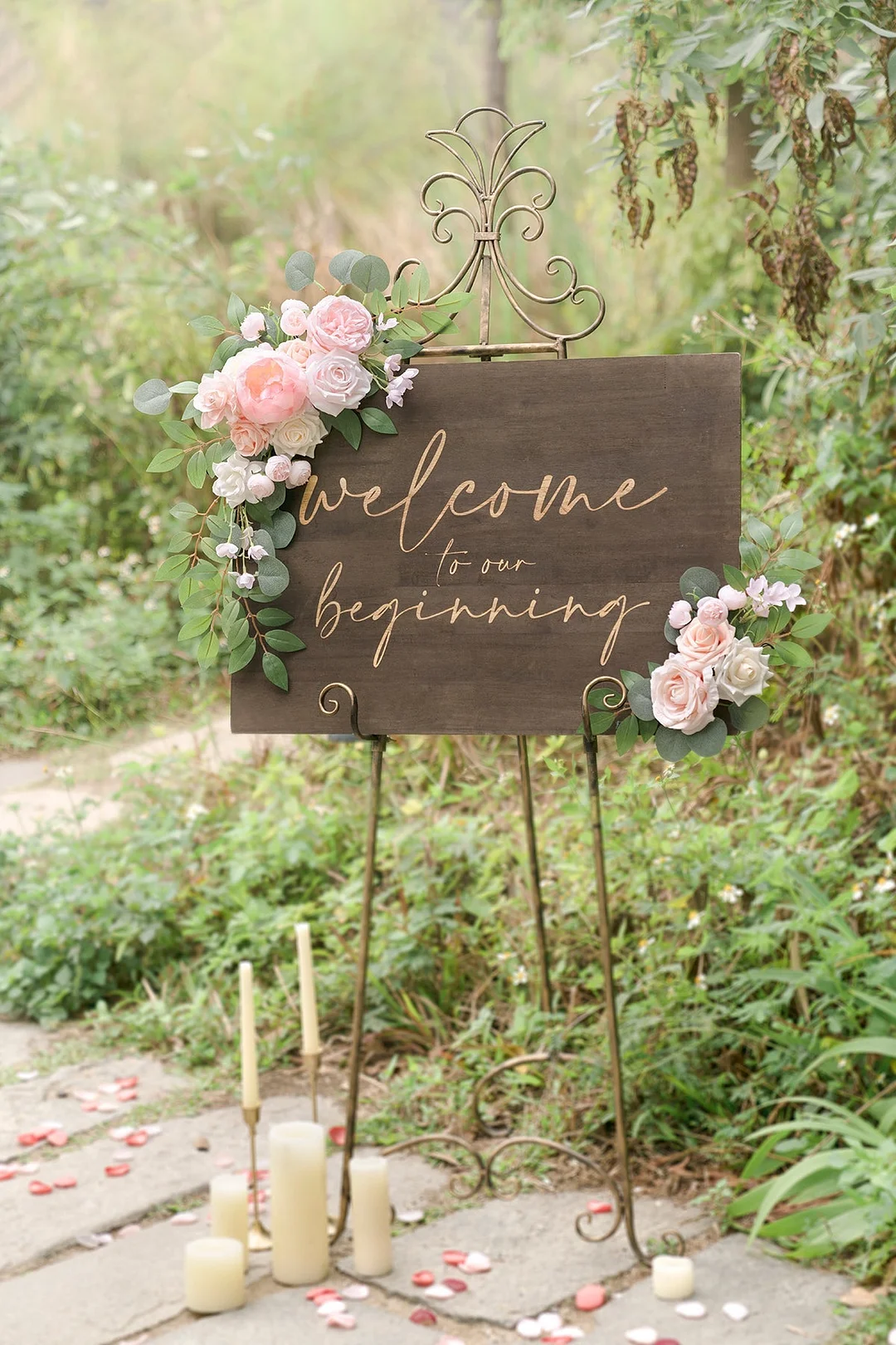 Flower Sign Decor in Blush & Cream