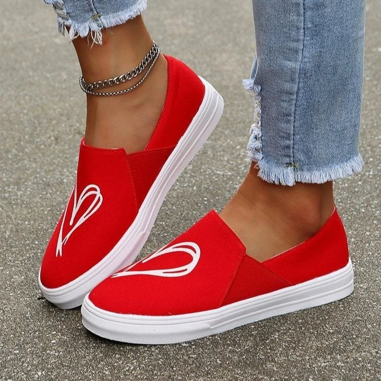 Back To School Shoes For Women 2022 Autumn Fashion Printing Canvas Shoes Women Loafers Women Plus Size Casual Flat Shoes Zapatos Para Mujer