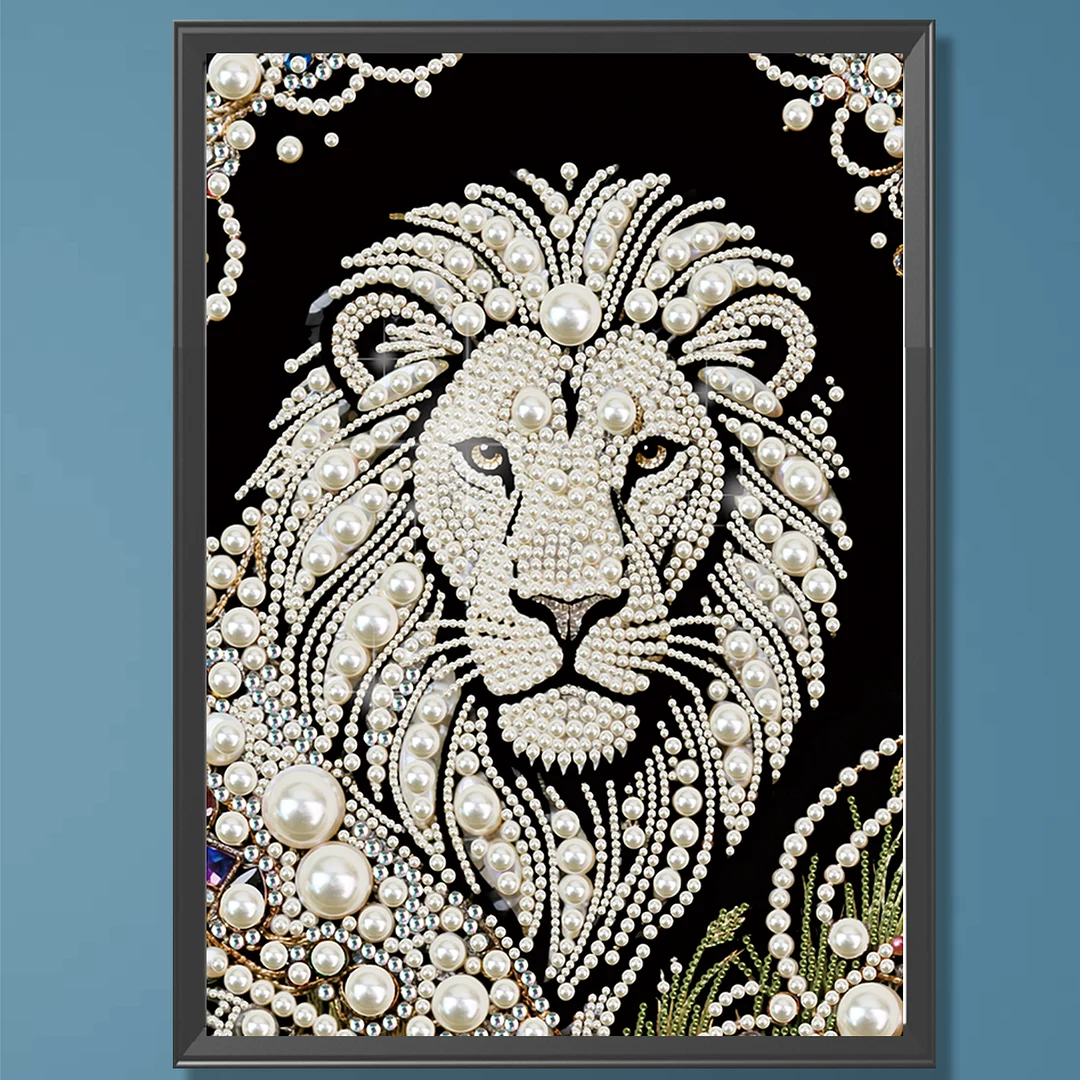 Lion Special Shaped 5D DIY Partial Drill Diamond Painting Kit Home Art 30x40cm