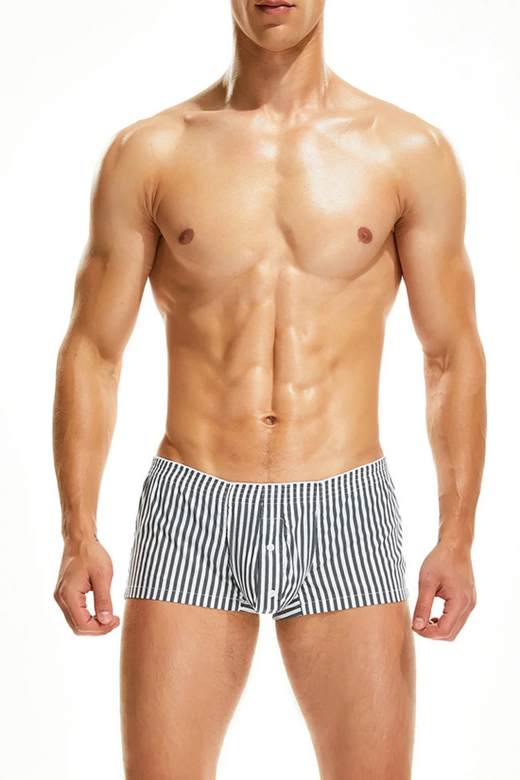 Striped Colorblock Bodycon Stretchy Low Rise Boxer Briefs