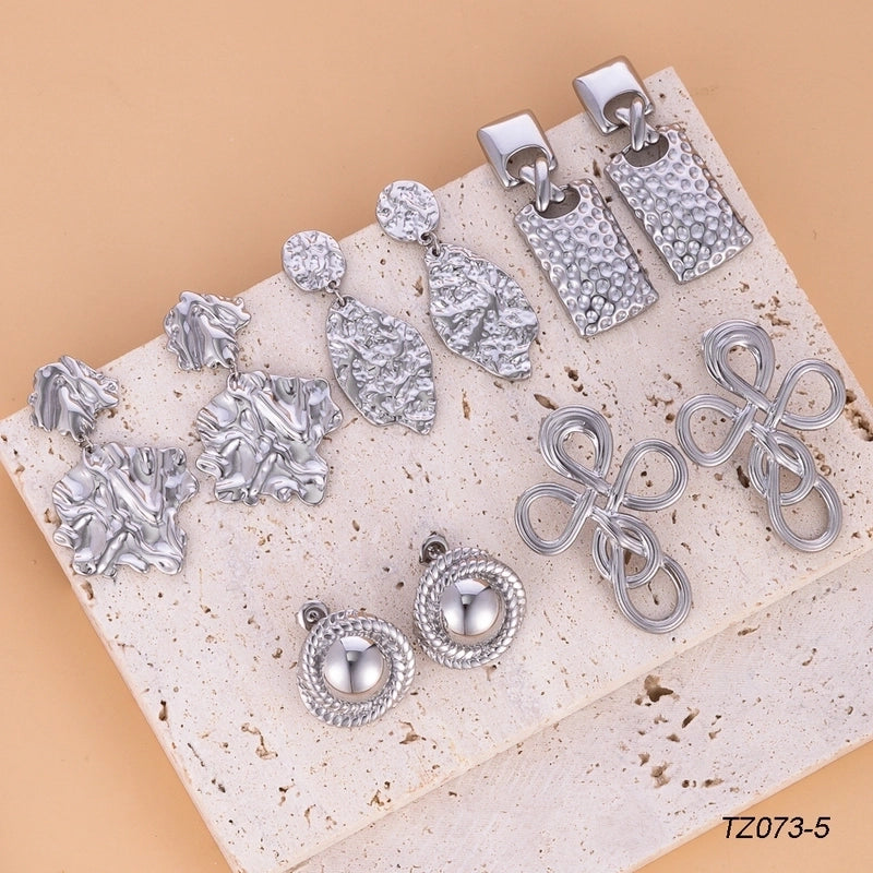 1 Pair IG Style Retro Geometric Titanium Steel Drop Earrings Ear Studs