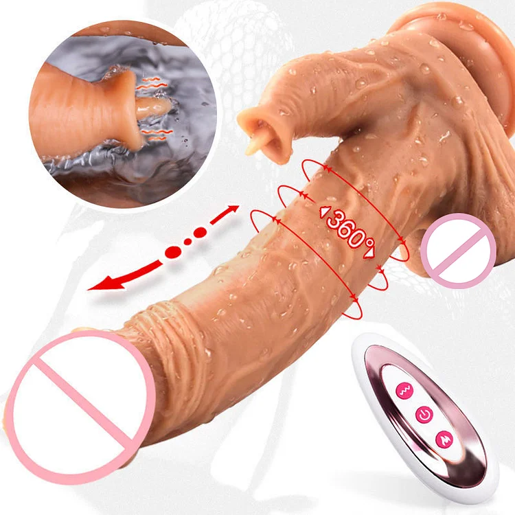  9.3-Inch Tongue Licking Realistic Dildo G Spot Vibrator Double Pleasure