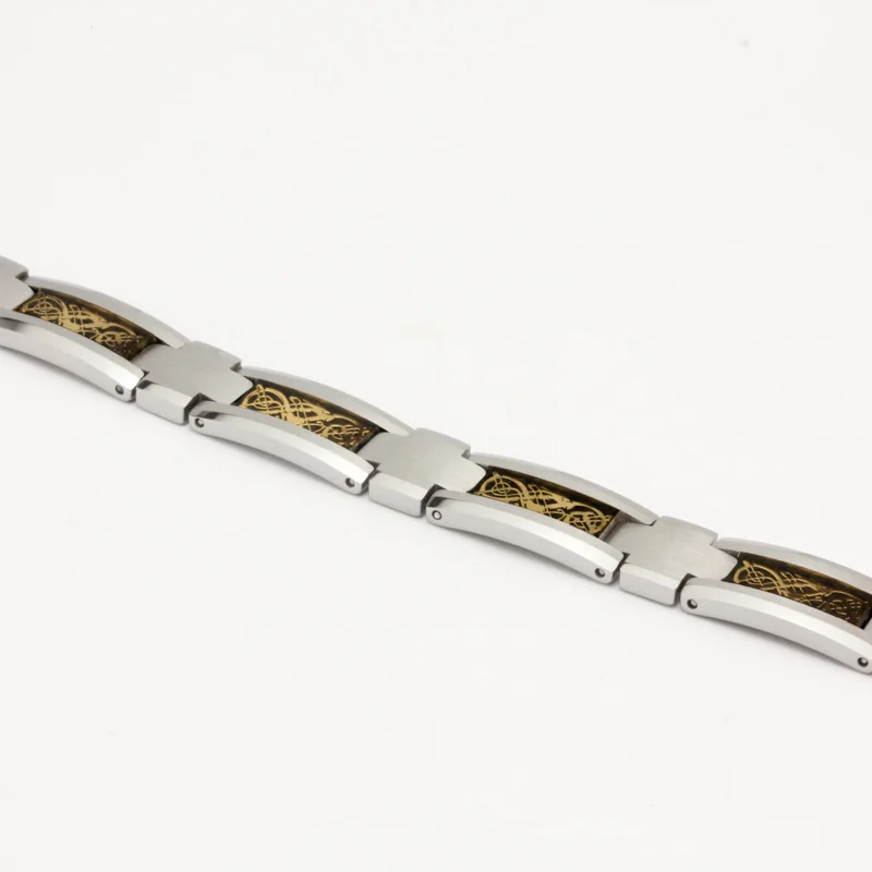 Women's Or Men's Unisex 220mm Celtic Dragon Knot Tungsten Carbide Hologram Bracelets with Fashion Link Chain Bangle Jewelry Gifts For Mens And Womens