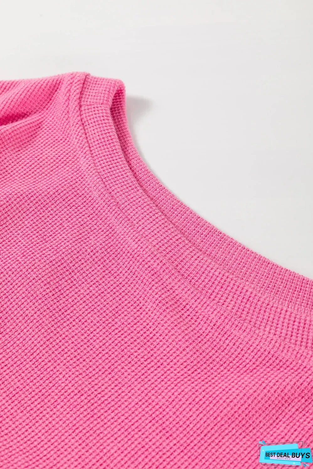 Rose Red Colorblock Patchwork Striped Puff Sleeve Plus Size Top with Slits