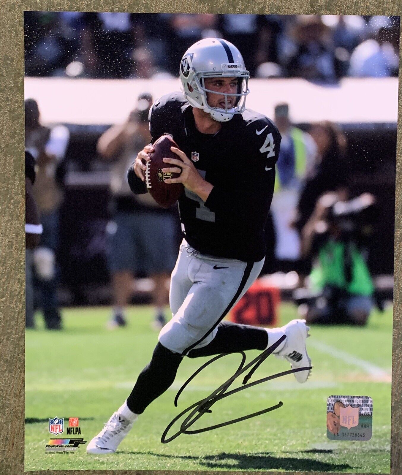 DEREK CARR SIGNED AUTOGRAPHED AUTO 8x10 Fresno Bull Dogs Photo Poster painting OAKLAND RAIDERS