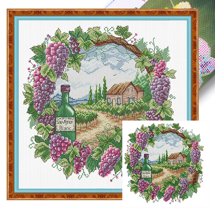 『Fairy Brand』Wreath - 14CT Stamped Eco-Friendly Cotton Thread Cross Stitch(40*40cm)