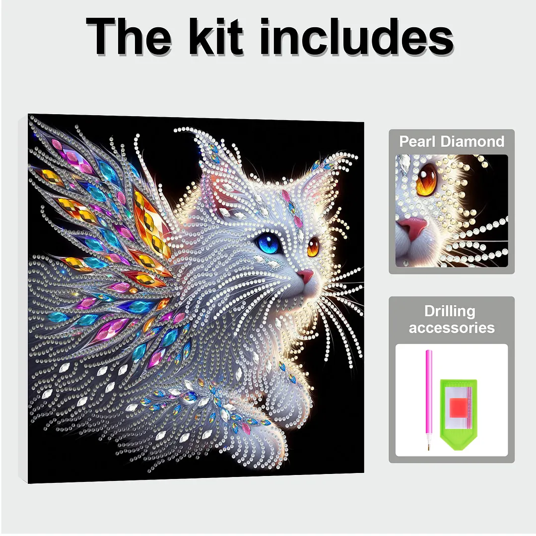 DIY Special Shape Drill Pearl Gem Diamond Art Painting Kit with Frame 9.84x9.84in Art Craft Pearl Diamond Painting for Adults Beginners Home Decor (BK49)