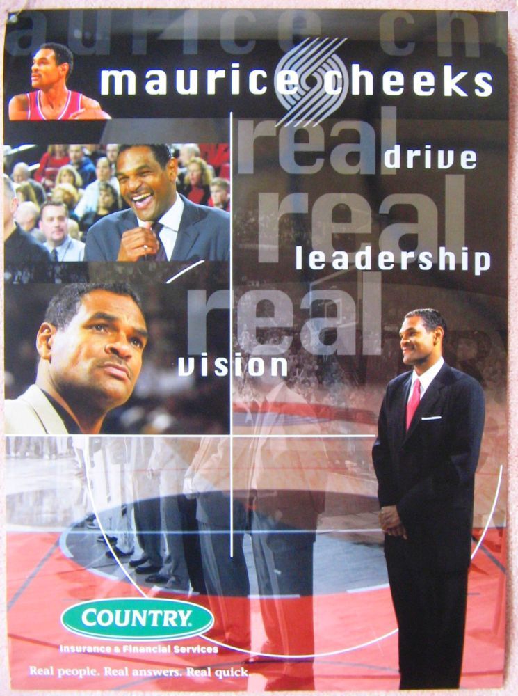 MAURICE CHEEKS 2003-04 Blazers POSTER Game Handout Portland Trailblazers