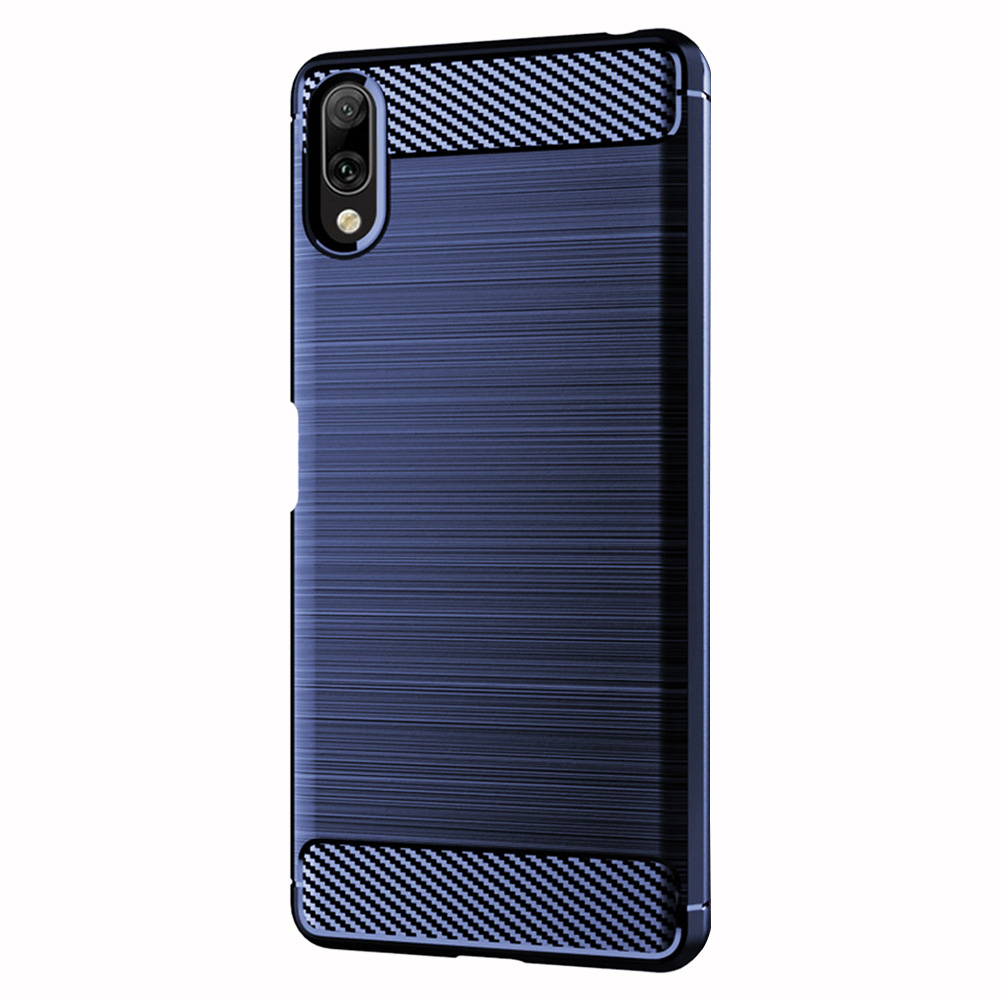 

TPU Phone Case Brushed Carbon Fiber Protective Cover for SONY Xperia L3, 501 Original