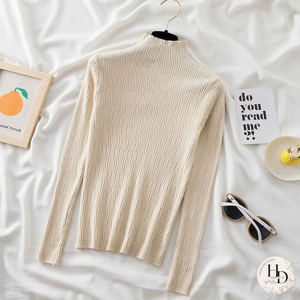 Christmas Gift Warm Cashmere Pullovers Jumper Autumn Winter Korean Sweater Long Sleeve Sweater Women Basic Slim Knitted Pullover