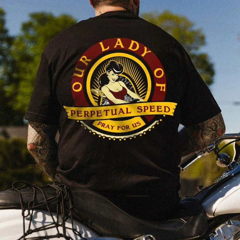OUR LADY OF PERPETUAL SPEED PRAY FOR US Sexy Lady Print Men's T-shirt