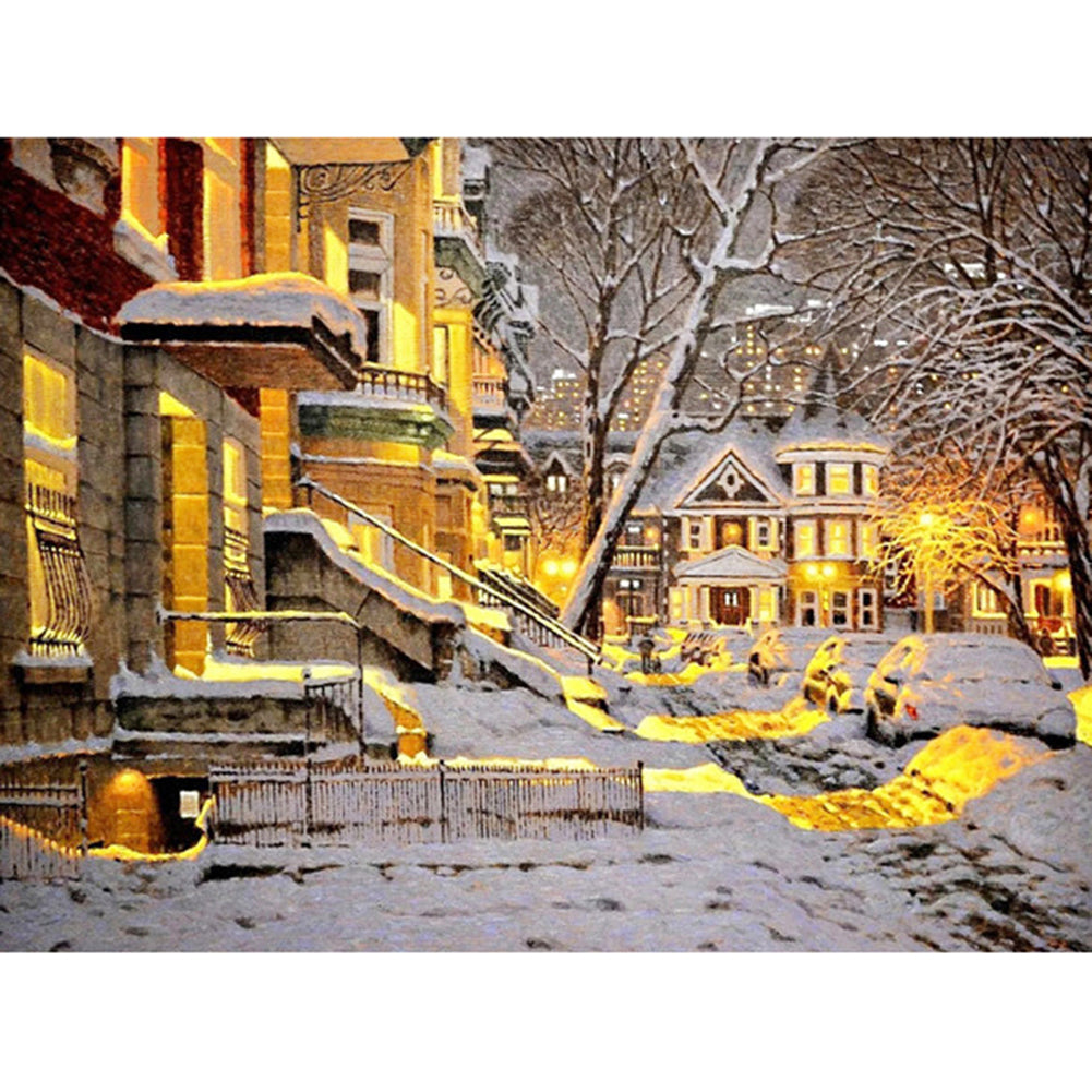 Snow Scenery 50*40CM(Canvas) Full Round Drill Diamond Painting