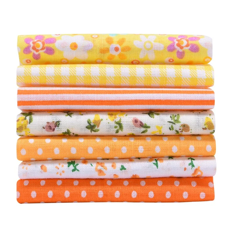 7pcs/set 25x25cm Flower Pattern Cotton Fabric Printed Cloth DIY Handmade Patchwork Material for Needlework Sewing Accessories