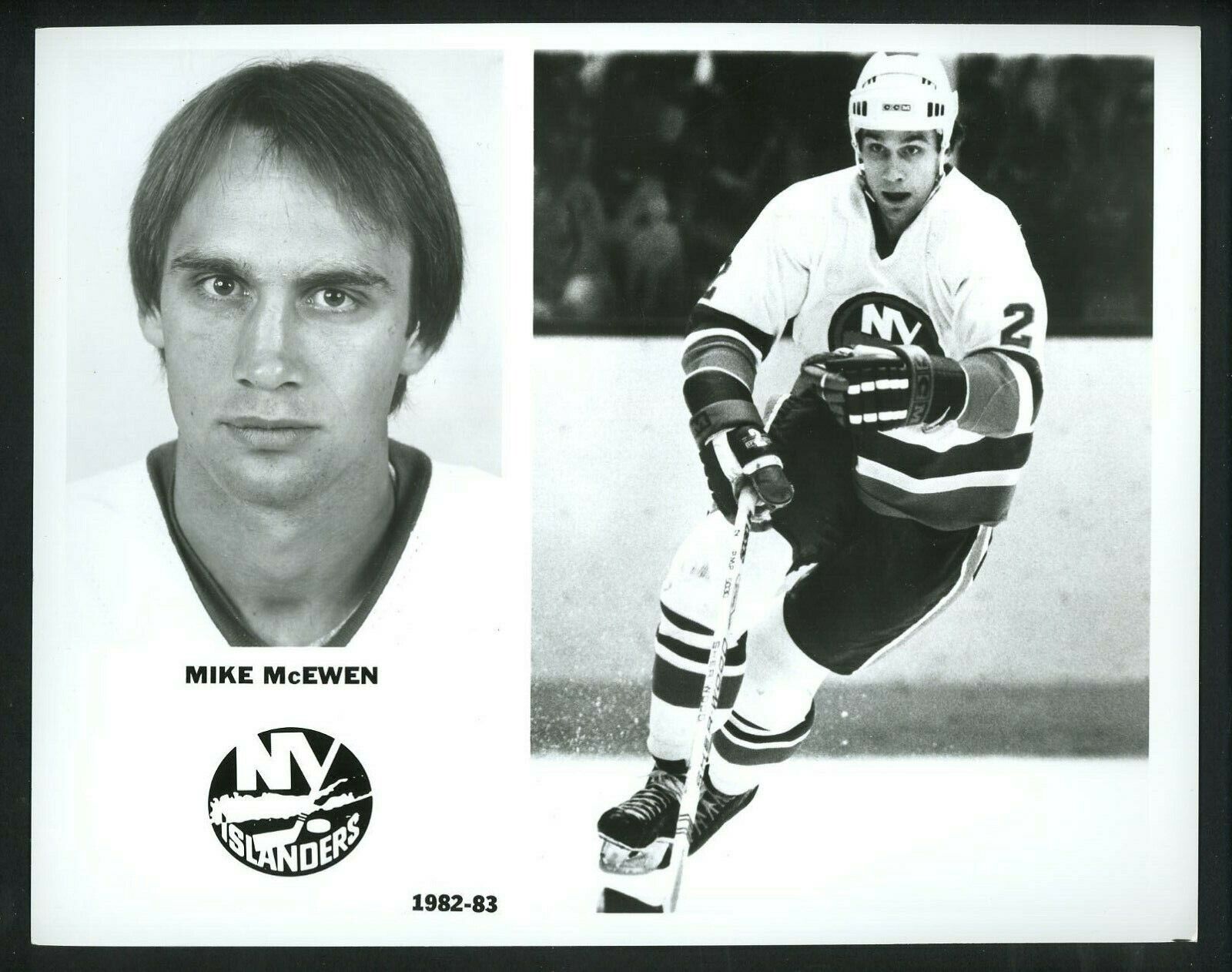 Mike McEwen New York Islanders team issued 1982 Press Photo Poster painting