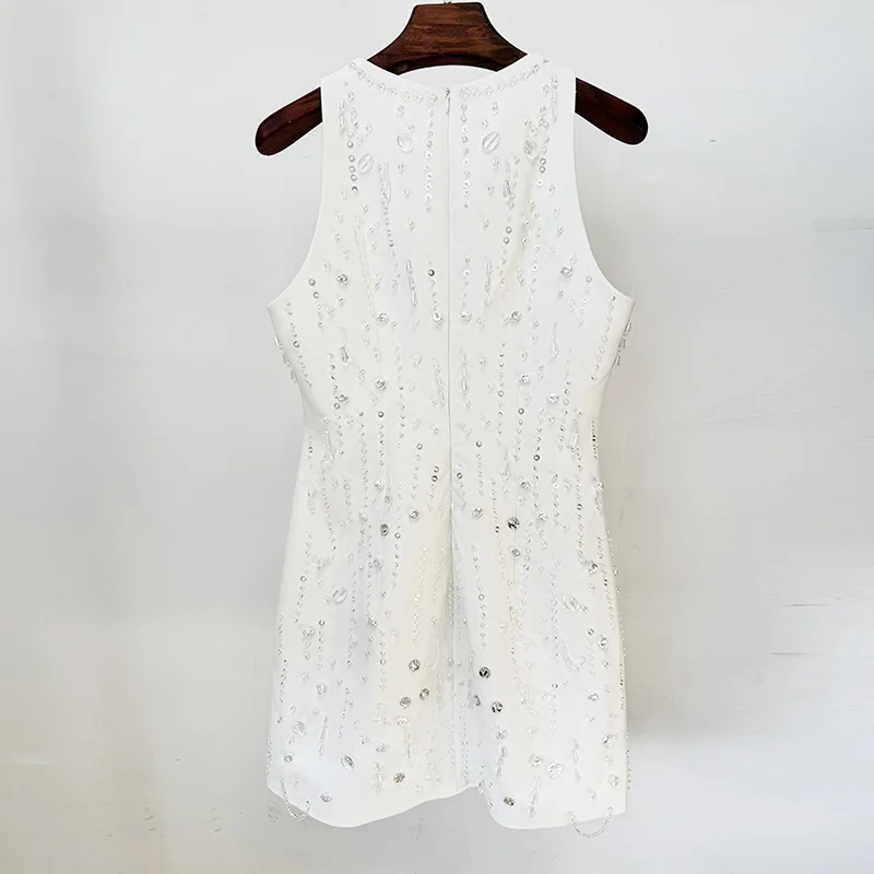 Nigikala Nigikala Spring And Summer New Star Temperament Fashion Heavy Industry Nails Set With Sleeveless Vest Dress