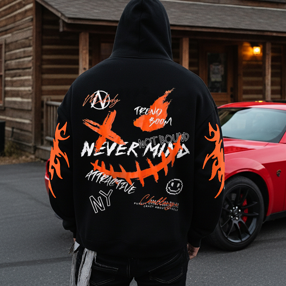 Luminous Street Style Graphic Cotton Hoodie