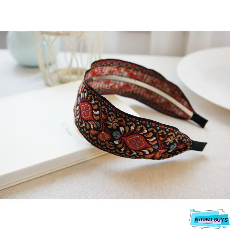 National Embroidery Fabric Hairband Headband