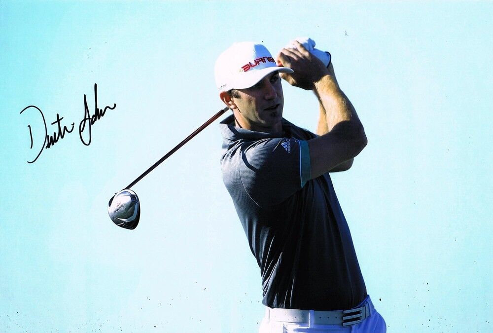 DUSTIN JOHNSON Genuine Signed USA Golf 12x8 Photo Poster painting AFTAL