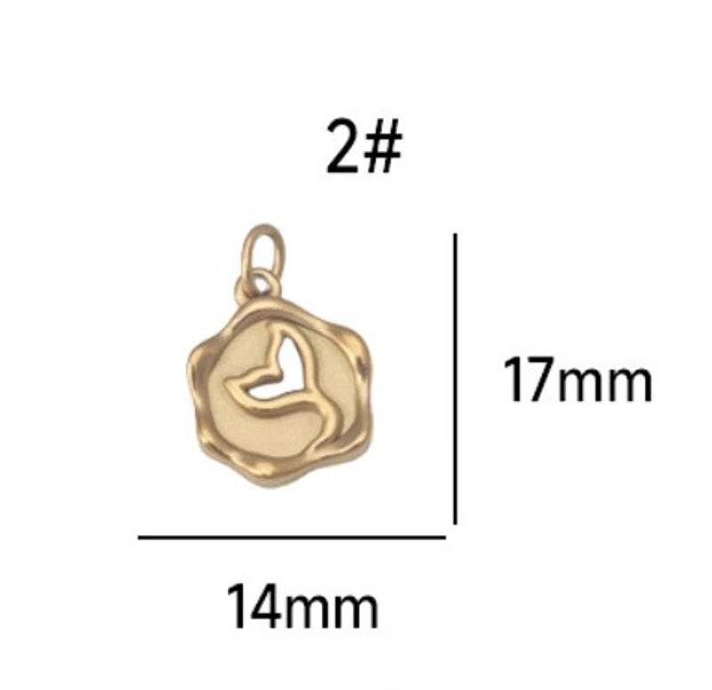 1 Piece Titanium Steel Devil’s Eye Heart Shape Rose Pendant